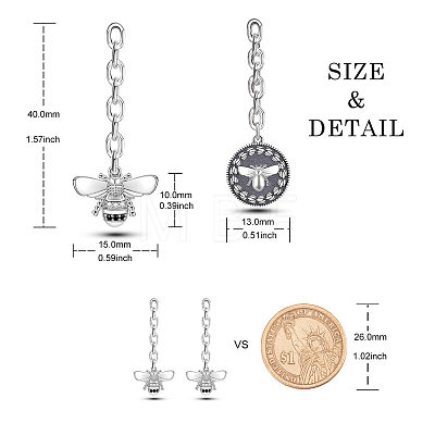 SHEGRACE 925 Sterling Silver Asymmetrical Earrings JE850A-1