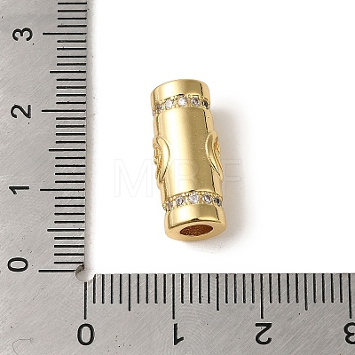 Brass Micro Pave CLear Cubic Zirconia Tube Beads KK-R162-083C-G-1