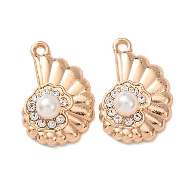 Alloy & ABS Imitation Pearl & Rhinestone Pendants FIND-K030-18B-G-1