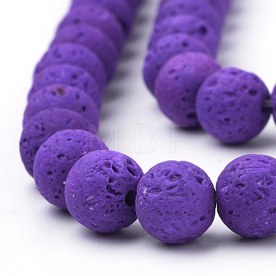 Synthetic Lava Rock Beads Strands X-G-S277-10mm-06-1