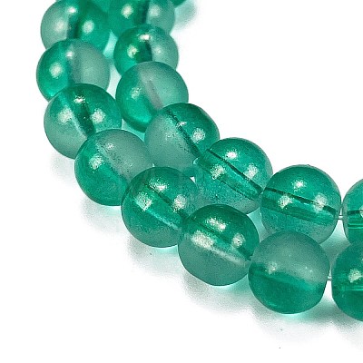 Frosted Transparent Glass Bead Strands GLAA-P065-8mm-14-1