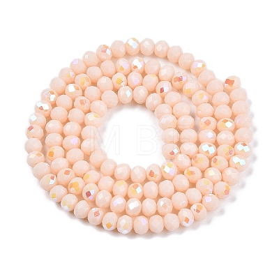 Electroplate Opaque Solid Color Glass Beads Strands EGLA-A044-P4mm-L05-1