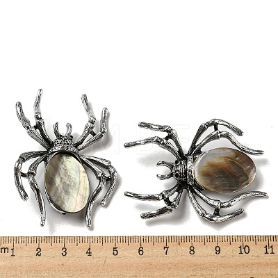 Dual-use Items Alloy Pave Dyed Shell Spider Brooch JEWB-C026-04A-AS-1