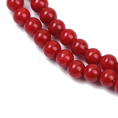 Shell Pearl Beads Strands BSHE-K015-4mm-01-1