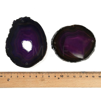 Natural Agate Nuggets Slice Links Connector Charms G-E022-M05-1