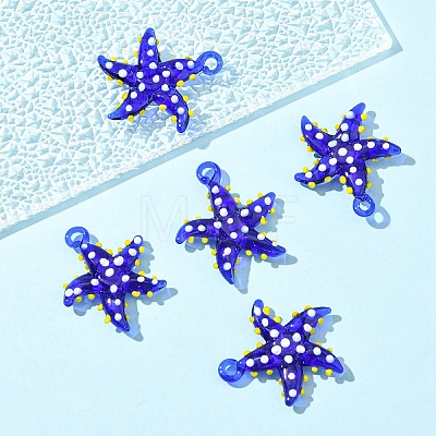 5Pcs Handmade Lampwork Pendants LAMP-YW0001-67C-1