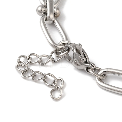 Non-Tarnish 304 Stainless Steel Oval Link Chain Bracelets for Women BJEW-B092-08P-01-1