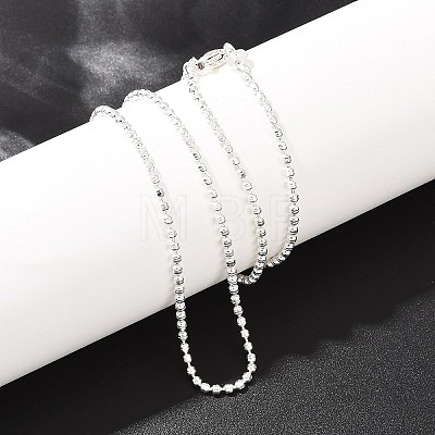 2MM Brass Ball Chain Necklaces for Men Women NJEW-L012-04S-1