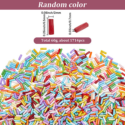 60G Baking Paint Glass Tube Beads GLAA-SC0003-43B-1