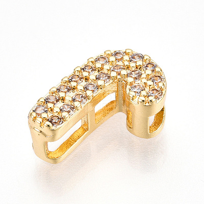 Brass Micro Pave Cubic Zirconia Charms KK-N254-217G-J-1