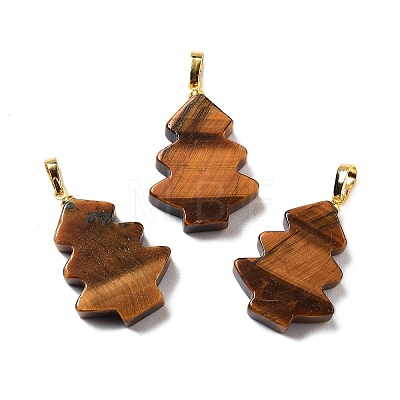 Natural Tiger Eye Pendants G-A203-01G-1