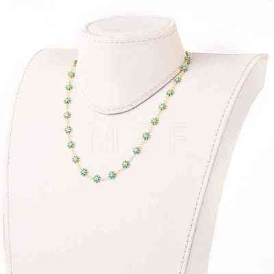 Daisy Link Chain Necklaces & Bracelets Jewelry Sets SJEW-JS01138-02-1
