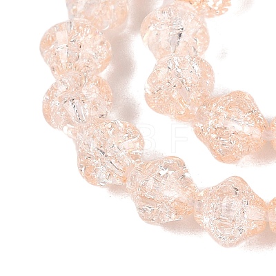 Transparent Crackle Glass Beads Strands GLAA-Q115-04A-09-1