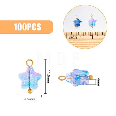 100Pcs Glass Charms FIND-HY0001-41-1