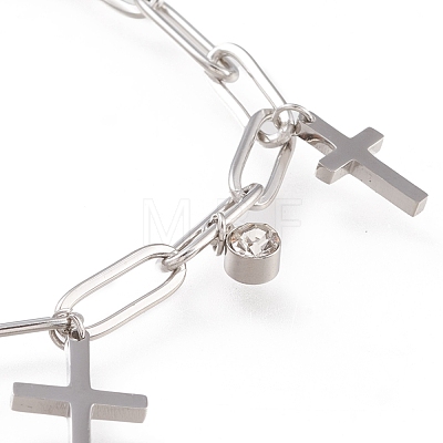 304 Stainless Steel Charm Bracelets STAS-D152-02P-1