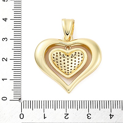 Brass Micro Pave Clear Cubic Zirconia Pendants KK-S510-31G-01-1