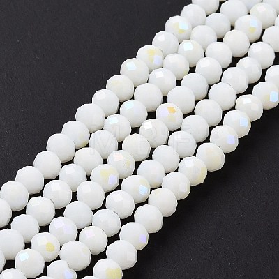 Electroplate Opaque Solid Color Glass Beads Strands EGLA-A044-P4mm-L01-1