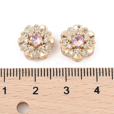 Rack Plating Brass Micro Pave Cubic Zirconia Beads KK-F879-03G-02-1