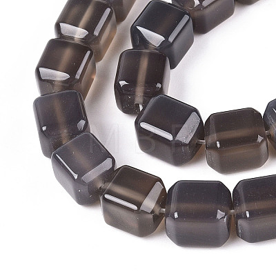 Natural Grey Agate Beads Strands G-N353-03A-01-1