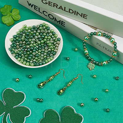 Saint Patrick's Day Acrylic/ABS Plastic Imitation Pearl OACR-SP0001-66A-02-1