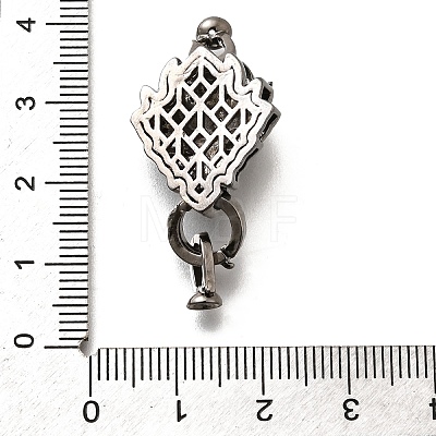 Brass Micro Pave Cubic Zirconia Fold Over Clasps KK-M318-25B-1