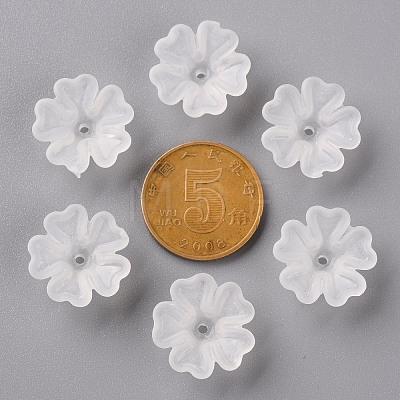 Transparent Frosted Acrylic Bead Caps MACR-S371-04A-701-1