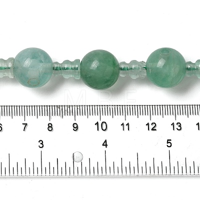 Natural Green Fluorite 3-Hole Guru Bead Strands G-K149-54-1