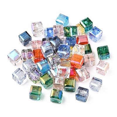 Faceted Transparent Glass Beads GLAA-E047-03B-1