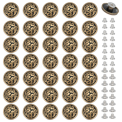 40 Sets Alloy Coin Screw Rivet FIND-PH0060-32AB-1