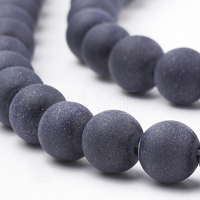 Synthetic Blue Goldstone Beads Strands G-T106-008A-1