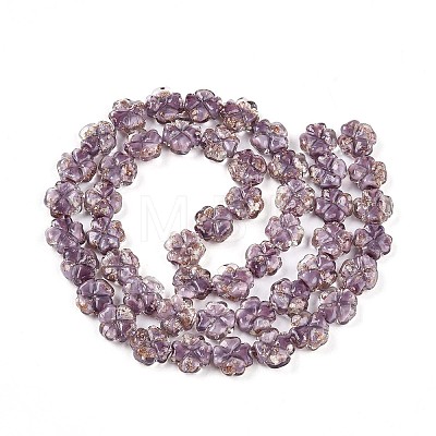 Luminous Handmade Gold Foil Glass Beads Strands FOIL-N029-01E-1