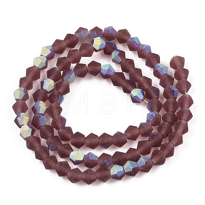 Imitate Austrian Crystal Bicone Frosted Glass Beads Strands LS-EGLA-A039-T3mm-MB05-1
