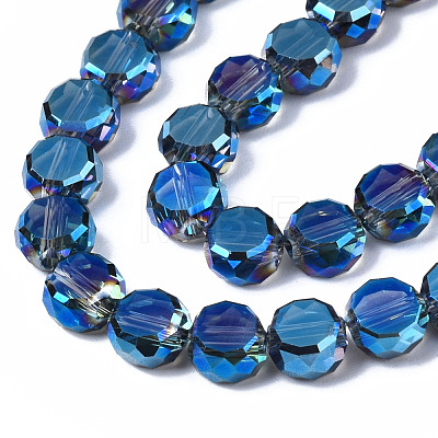 Electroplate Transparent Glass Beads Strands EGLA-Q125-001-1