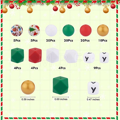 101Pcs Christmas Silicone Beads JX289A-1