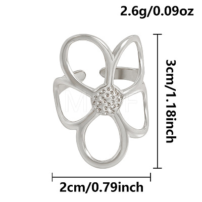 304 Stainless Steel Cuff Open Rings for Women QR2883-1-1