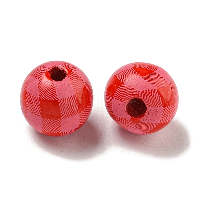 Printed Wood European Beads WOOD-G022-13E-1