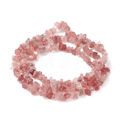 Natural Strawberry Quartz Chip Bead Strands X-G-M205-56-1