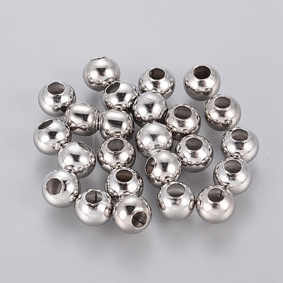 304 Stainless Steel Hollow Round Seamed Beads X-STAS-R032-6mm-1