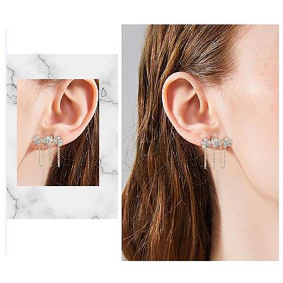 Flower Alloy Zirconia Stud Earrings JE1067A-1