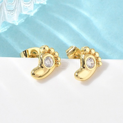 Brass & Crystal Rhinestone Stud Earrings for Women EJEW-G464-04G-03-1