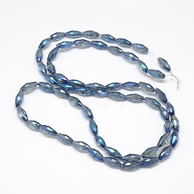 Electroplate Crystal Glass Rice Beads Strands EGLA-F042-A07-1