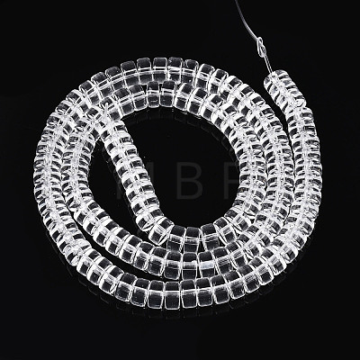 Transparent Glass Beads Strands GLAA-N028-3x6mm-01-1