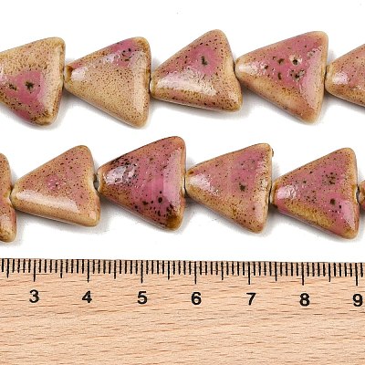 Glazed Porcelain Triangle Beads Strands PORC-B002-01-01-1