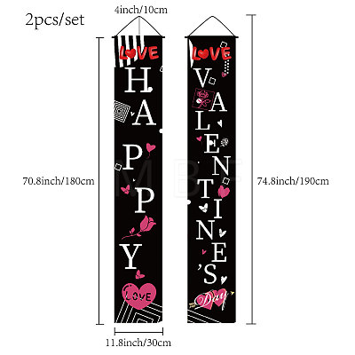 Rectangle Door Wall Hanging Polyester Sign for Festival HJEW-WH0036-02D-1