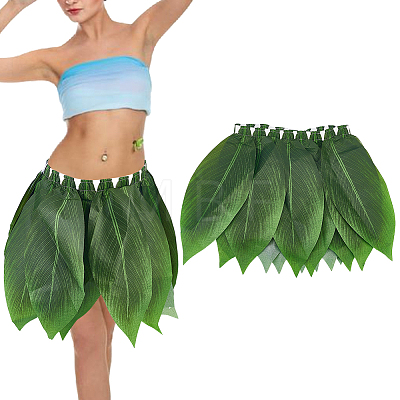 Cloth Leaf Hula Skirt AJEW-WH0696-794-1
