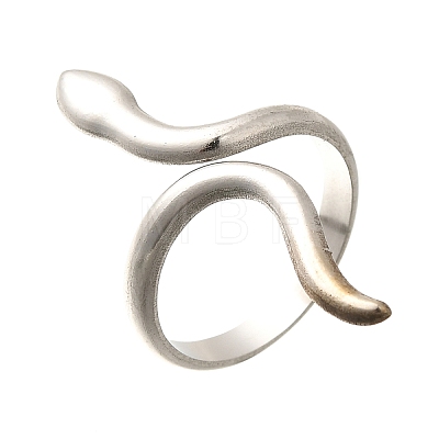 Snake 304 Stainless Steel Open Cuff Rings for Women RJEW-M046-02P-1