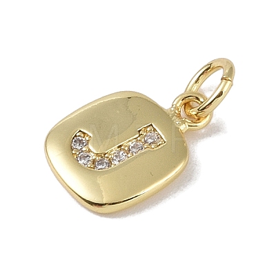 Rack Plating Brass Micro Pave CLear Cubic Zirconia Charms KK-E110-14G-J-1