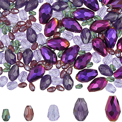 280Pcs 5 Styles Glass Beads Strands GLAA-SC0002-11-1