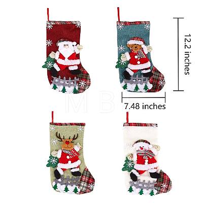 4Pcs Cloth Christmas Stockings Sets JX066A-1