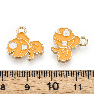 Light Gold Plated Alloy Enamel Pendants ENAM-T009-82B-RS-1